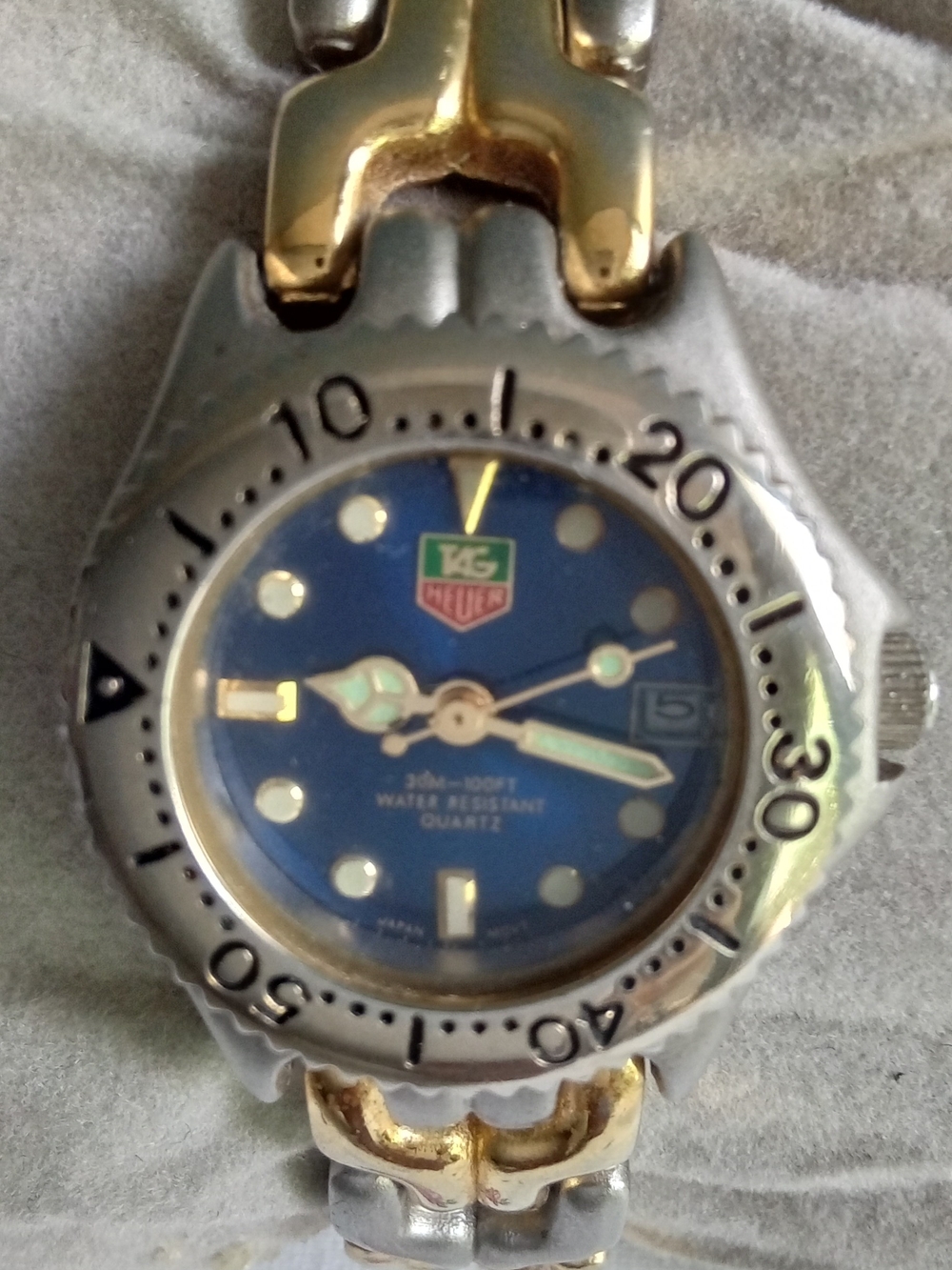 TAG Heuer Link Professional Blue Dial Two Tone Gold Silver Watch Swiss Watch